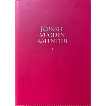 Kirkon viikkokalenteri 2025 + punaiset pujotuskannet, kynäpidike tuotekuva1