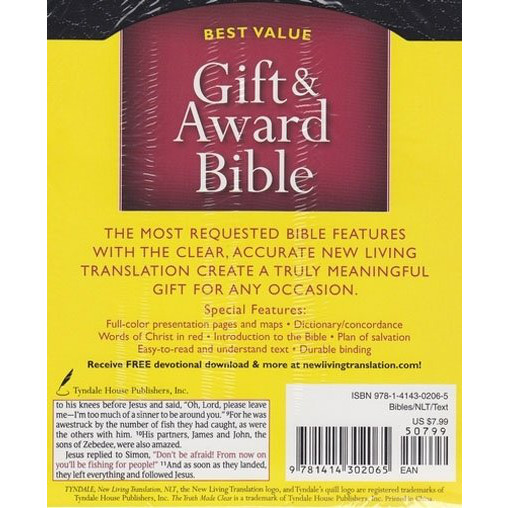 Englanti - NLT - Gift & Award Bible tuotekuva2