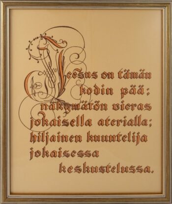 Jeesus on tämän kodin pää -taulu vanhakultaisella kehyksellä 24x30 tuotekuva1