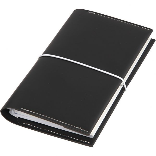 Journal planner & notebooks, musta, kuminauhakiinnitys tuotekuva1
