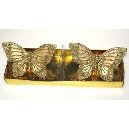 Kultaiset perhoskynttilät 2kpl/paketti tuotekuva1