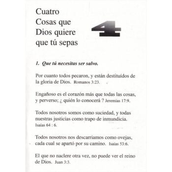 Neljä asiaa, jotka Jumala tahtoo sinun tietävän - espanja 100kpl tuotekuva1