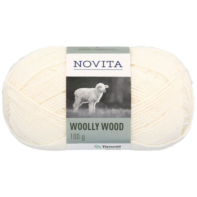 Novita Woolly Wood luonnonvalkoinen 100g tuotekuva1
