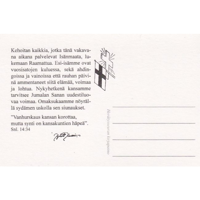 Presidentti Kyösti Kallion rukous Suomen puolesta Talvisodan aikaan HSK023 tuotekuva2
