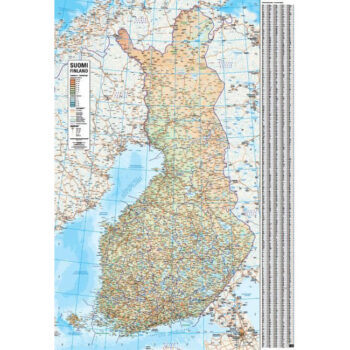 Suomi seinäkartta, 1:1 milj., 2018 tuotekuva1