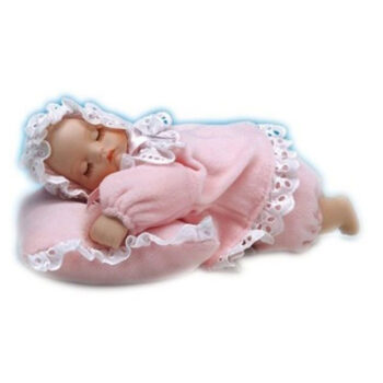 Vauva tyynyllä -soittorasia pinkki tuotekuva1