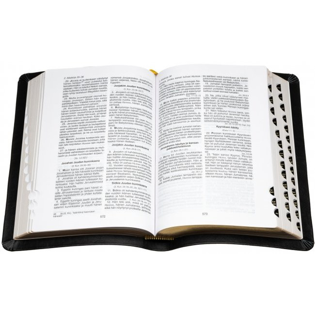 Raamattu, isokoko, reunahakemisto, kultasyrjä, musta, RK, tuotekuva2