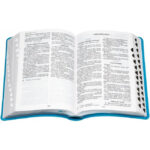 Raamattu, keskikoko, reunahakemisto, hopeasyrjä, turkoosi, RK, tuotekuva2
