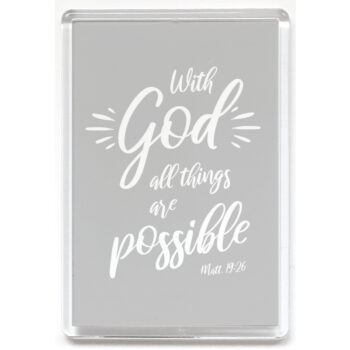 Magneetti, With God all things are possible (harmaa) tuotekuva1