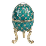 Emali/kultarasia Fabergé 6 cm vihreä tuotekuva1