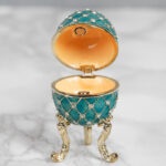 Emali/kultarasia Fabergé 6 cm vihreä tuotekuva2