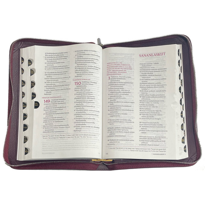 Raamattu, reunahakemisto, vetoketju, viininpunainen 33/38 tuotekuva2