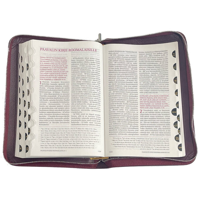 Raamattu, reunahakemisto, vetoketju, viininpunainen 33/38 tuotekuva3