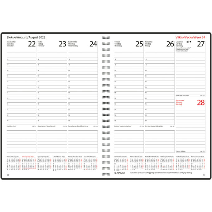 Wega musta 2022-2023 (lukuvuosikalenteri) tuotekuva2