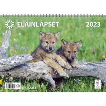 Eläinlapset 2023 seinäkalenteri tuotekuva1