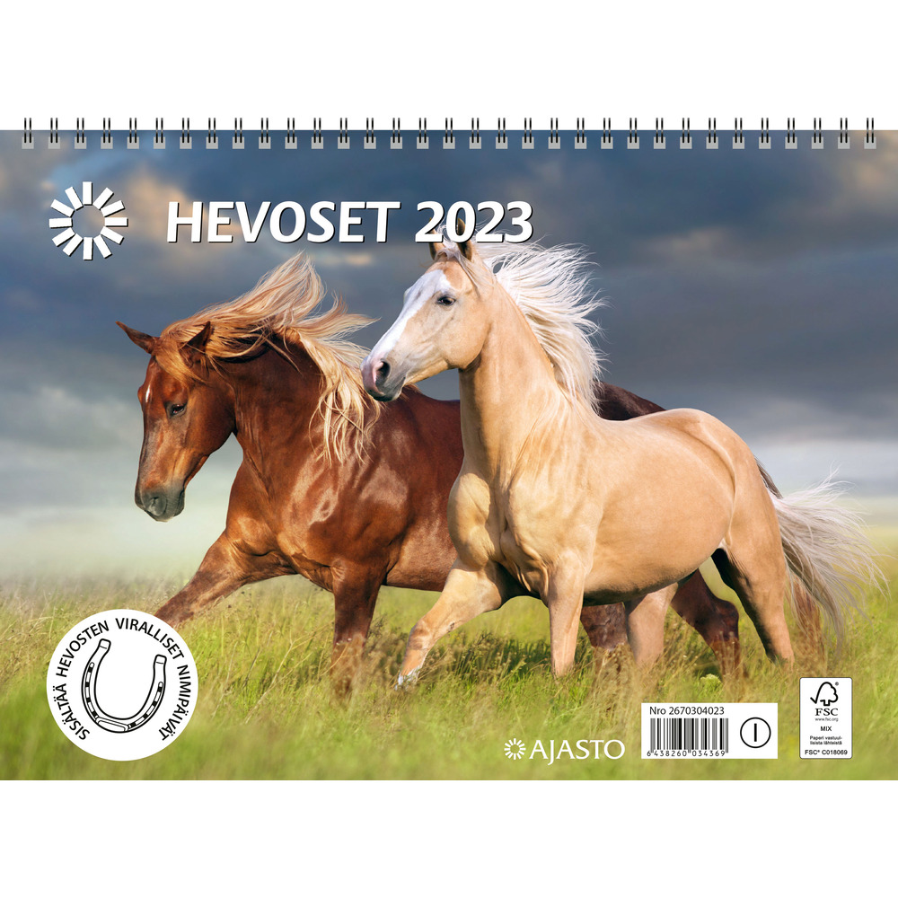 Hevoset 2023 seinäkalenteri tuotekuva1