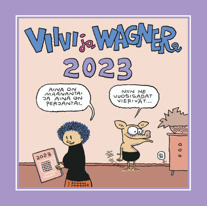 Viivi ja Wagner 2023 seinäkalenteri tuotekuva1