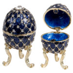 Emali/kultarasia Fabergé 6 cm sininen tuotekuva1