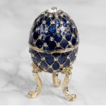 Emali/kultarasia Fabergé 6 cm sininen tuotekuva4