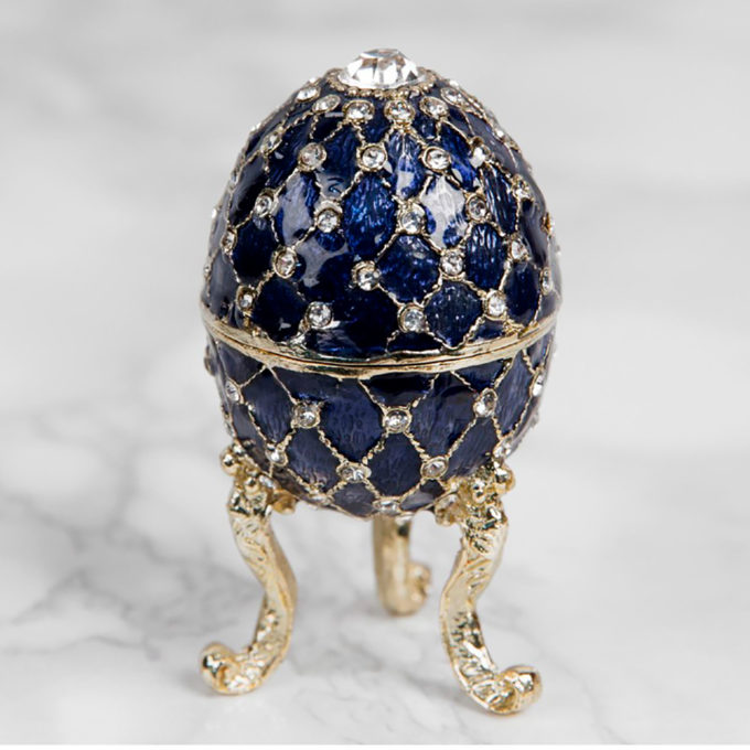 Emali/kultarasia Fabergé 6 cm sininen tuotekuva4