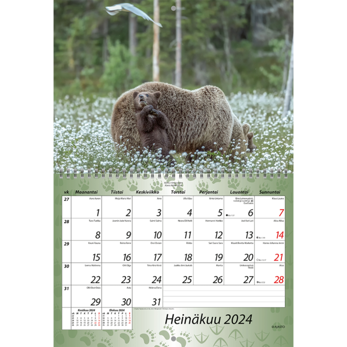 Luonto 2024 (seinäkalenteri) tuotekuva2
