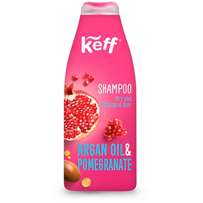 KEFF Argan-öljy & Granaattiomena Shampoo kuiville hiuksille 500 ml tuotekuva1