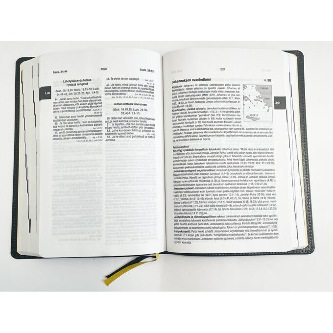 Genesis Raamattu Kartastolla (musta, rouhenahkakantinen) tuotekuva3