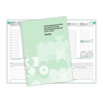 Varhaiskasvatuksen ja esiopetuksen päiväkirjakalenteri A4 2024-2025 tuotekuva1