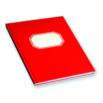 Konttorikirja (B5, ruudutettu 7x7, 288 sivua, punakantinen, valk. etiketti) tuotekuva1
