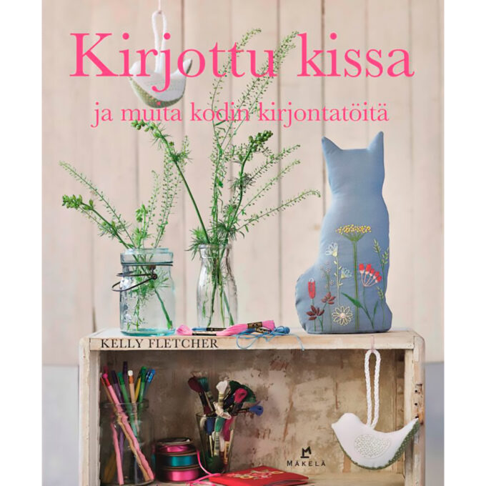 Kirjottu kissa ja muita kodin kirjontatöitä tuotekuva1