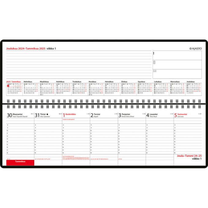 Pöytämemo, musta 2025 (pöytäkalenteri) tuotekuva2