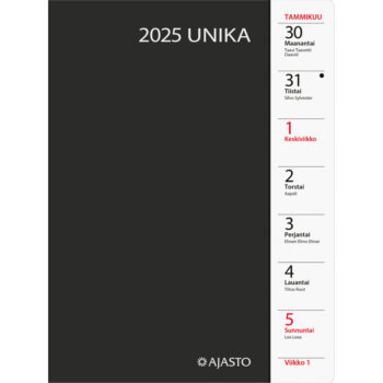 Unika, musta 2025 (pöytäkalenteri) tuotekuva1