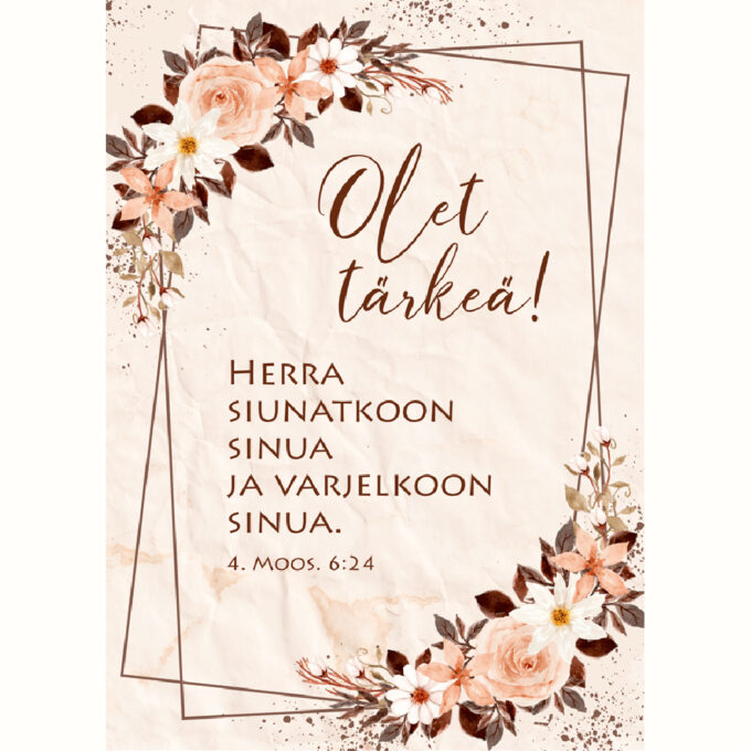 Kortti - Olet tärkeä! Herra siunatkoon sinua KT24E5 tuotekuva1